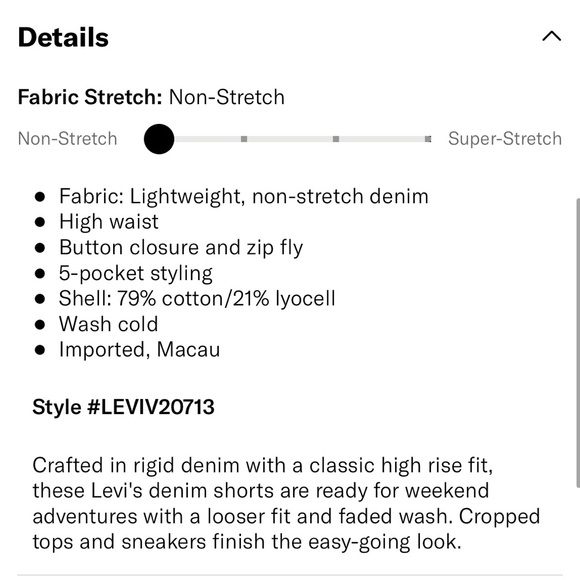 Levi’s high waisted denim shorts. - Picture 8 of 10